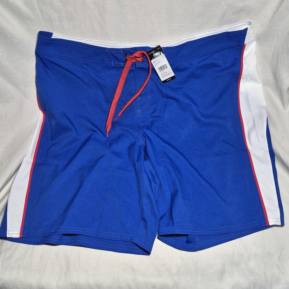 Adidas‎ Board Shorts Swim Trunks Blue White Red Stucker Mens Size 44 New
